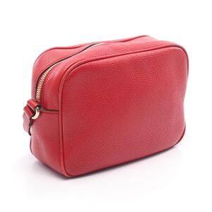 Gucci Red Interlocking Shoulder Disco Bag Leather GG Soho